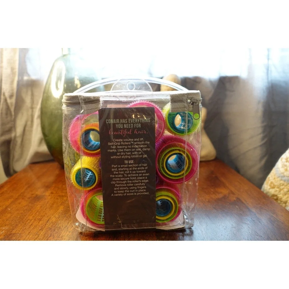 Conair‎ Self Grip Hair Rollers Set 28 Colorful Curls Volume Homemaker Retro
